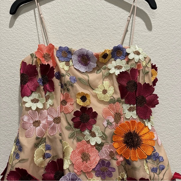 NWT Antonio Melani Sunny Multi Floral Applique Embroidered Mini Dress - Picture 3 of 11